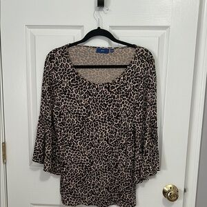 Apt. 9 Tan and Brown Relaxed Blouse